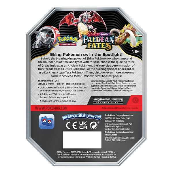 Paldean Fates Tin - Great Tusk - Pokemon TCG