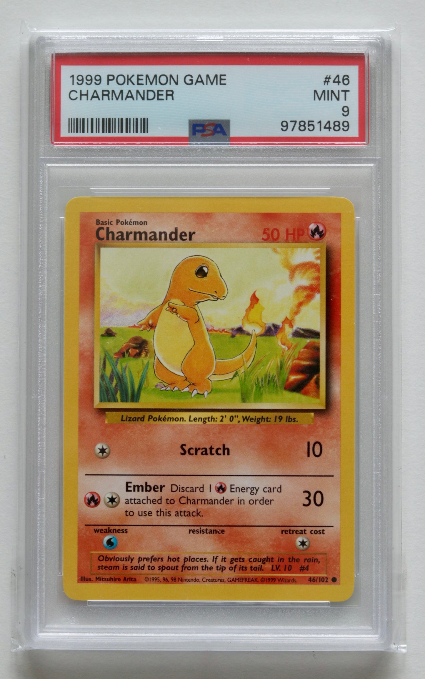 PSA 9 Charmander Base Set 46/102 Pokémon TCG - Unlimited